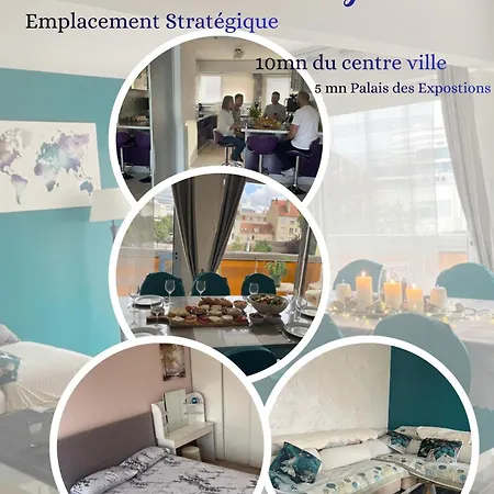 Bel Climatise Et Spacieux De 100m2 Au 3e Etage Avec Ascenseur -a 5mn A Pied Du Parc Des Expositions Congres De Et Eng Et 10mn Du Centre Place Parking Devant L'immeuble דירה *